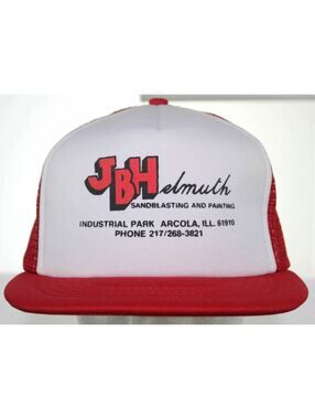 Vintage JB Helmuth Sandblasting & Painting Trucker Hat 70s JBH Inc. Snapback Cap